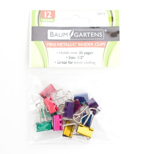 Baumgartens, Metal, Binder Clips, Mini